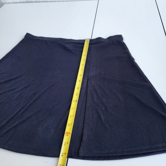 Pacific Beach Black Stretch Mini Pleated Swimwear Skirt Cover-Up Front Slit XL - Picture 3 of 8